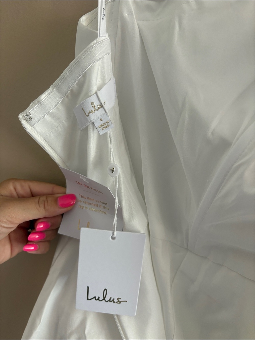 Lulus Lifetime of Love White Satin Strapless A-Line Gown Size 4 Classic Wedding - Picture 9 of 14